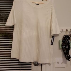 Short sleeved ribbed sweater